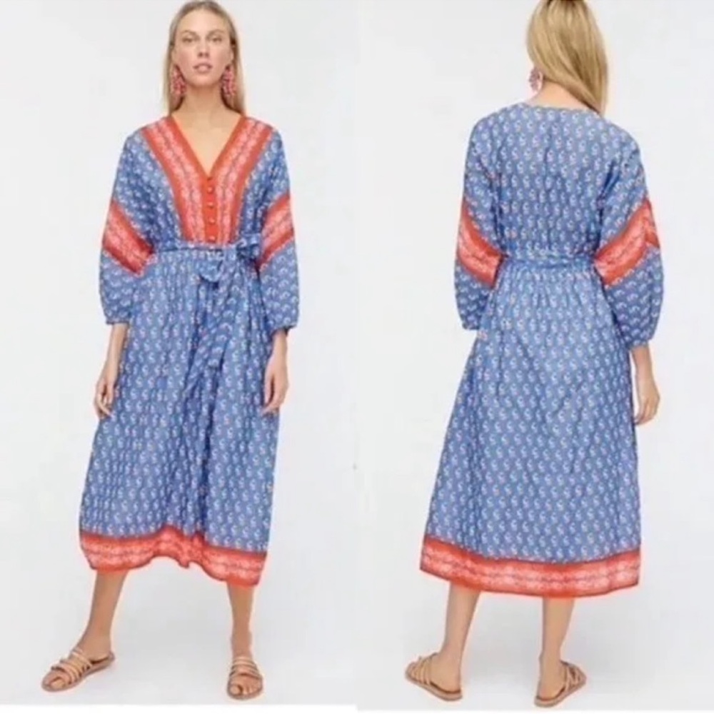 J. Crew Blue and Red Swim Coverup